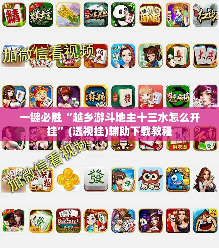 一键必胜“越乡游斗地主十三水怎么开挂”(透视挂)辅助下载教程