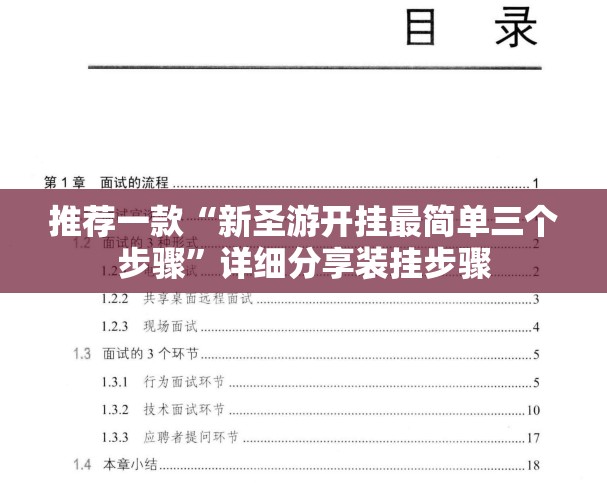 推荐一款“新圣游开挂最简单三个步骤”详细分享装挂步骤