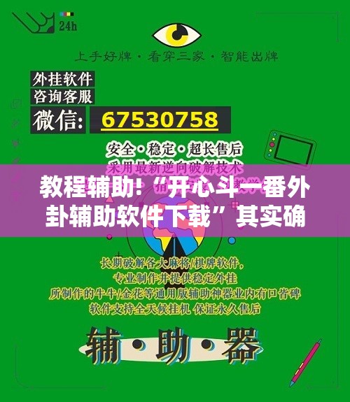 教程辅助!“开心斗一番外卦辅助软件下载”其实确实有挂