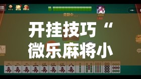 开挂技巧“微乐麻将小程序有挂吗”其实确实有挂