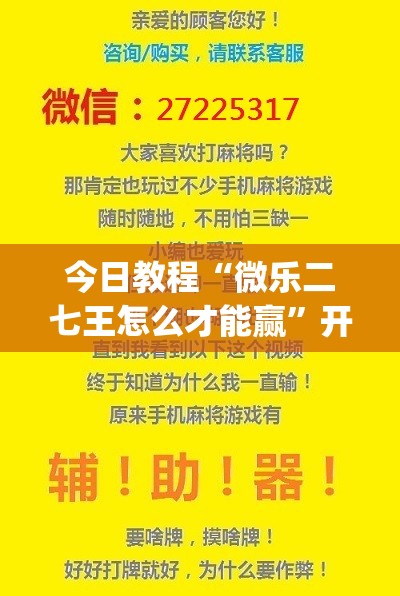 今日教程“微乐二七王怎么才能赢”开挂(透视)最新辅助详细