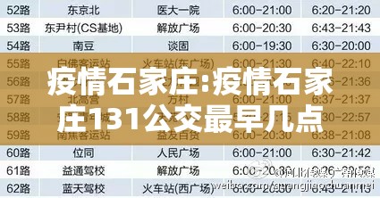 疫情石家庄:疫情石家庄131公交最早几点 疫情石家庄:疫情石家庄131公交最早几点
