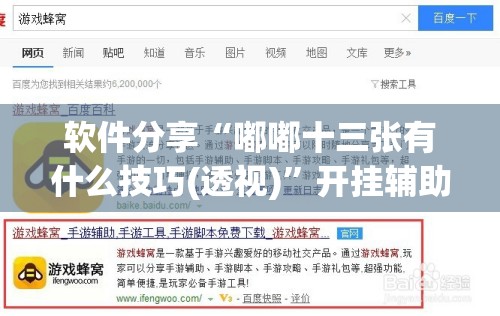 软件分享“嘟嘟十三张有什么技巧(透视)	”开挂辅助脚本+详细开挂安装教程