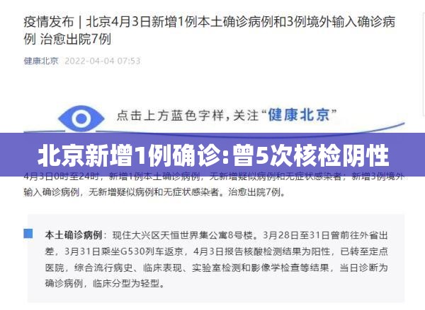 北京新增1例确诊:曾5次核检阴性/北京新增5确诊病例行程