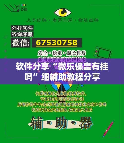软件分享“微乐保皇有挂吗”细辅助教程分享