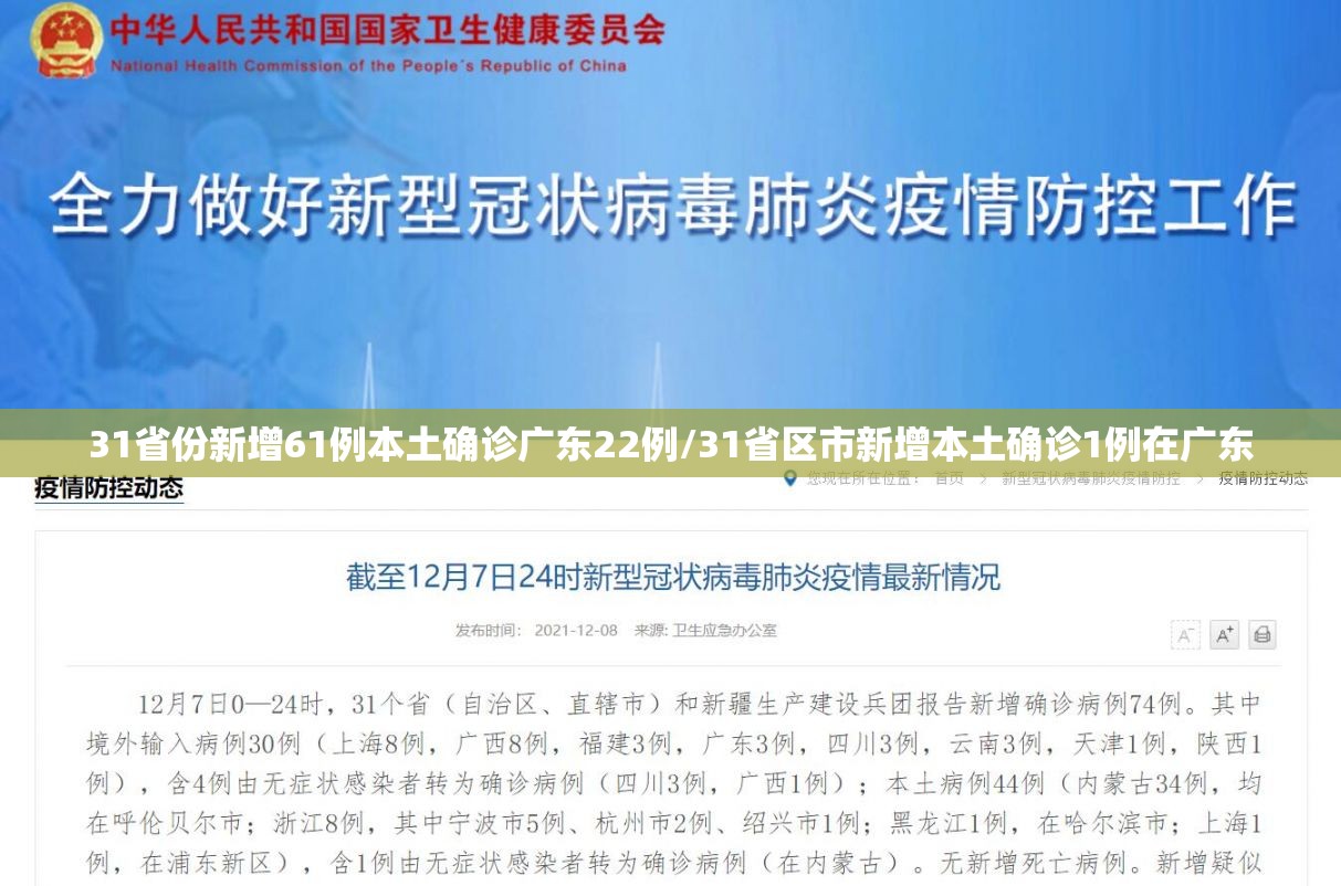 31省份新增61例本土确诊广东22例/31省区市新增本土确诊1例在广东