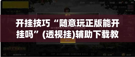 开挂技巧“随意玩正版能开挂吗”(透视挂)辅助下载教程