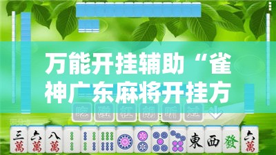 万能开挂辅助“雀神广东麻将开挂方法”2026开挂教程步骤