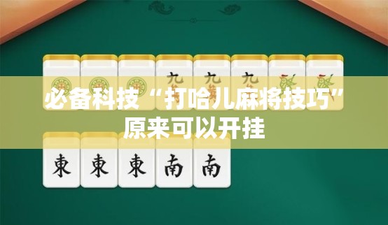 必备科技“打哈儿麻将技巧”原来可以开挂
