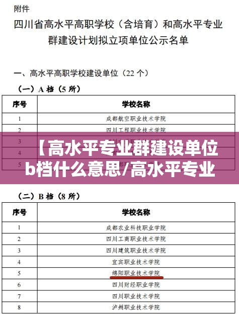 【高水平专业群建设单位b档什么意思/高水平专业群建设实施方案】 【高水平专业群建设单位b档什么意思/高水平专业群建设实施方案】