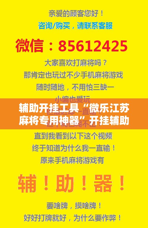 辅助开挂工具“微乐江苏麻将专用神器”开挂辅助脚本+详细开挂安装教程