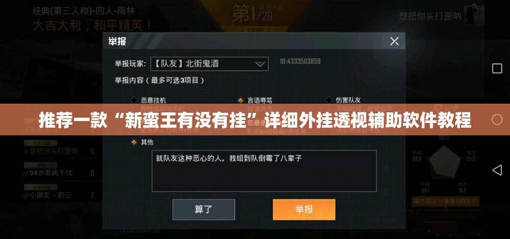 推荐一款“新蛮王有没有挂	”详细外挂透视辅助软件教程