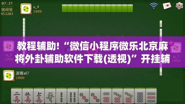 教程辅助!“微信小程序微乐北京麻将外卦辅助软件下载(透视)”开挂辅助脚本+详细开挂安装教程