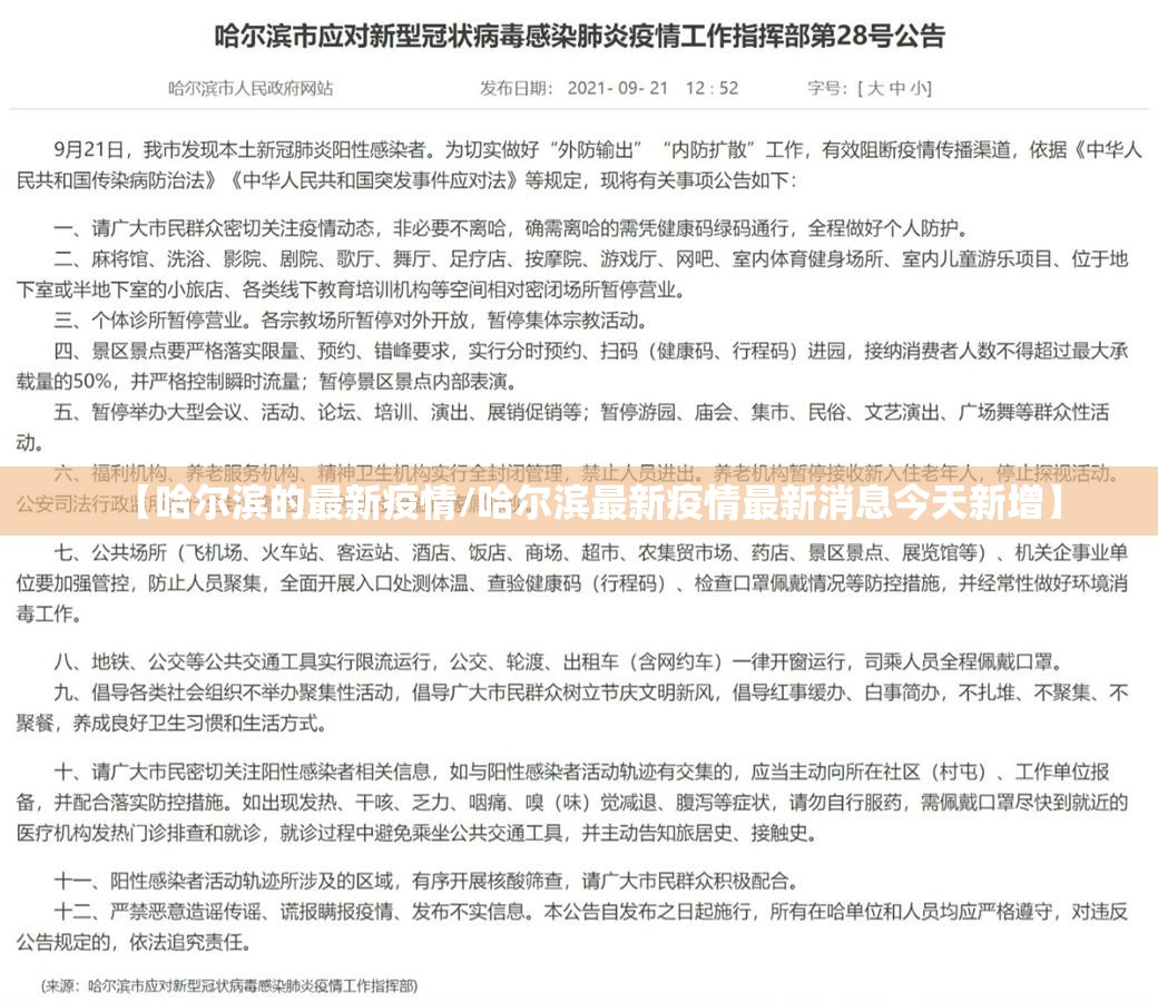 【哈尔滨的最新疫情/哈尔滨最新疫情最新消息今天新增】