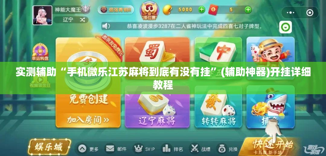 实测辅助“手机微乐江苏麻将到底有没有挂	”(辅助神器)开挂详细教程