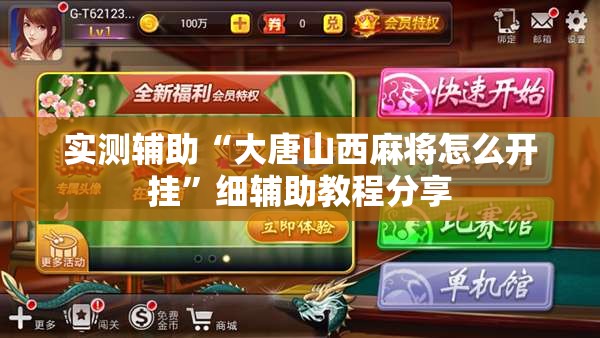 实测辅助“大唐山西麻将怎么开挂	”细辅助教程分享