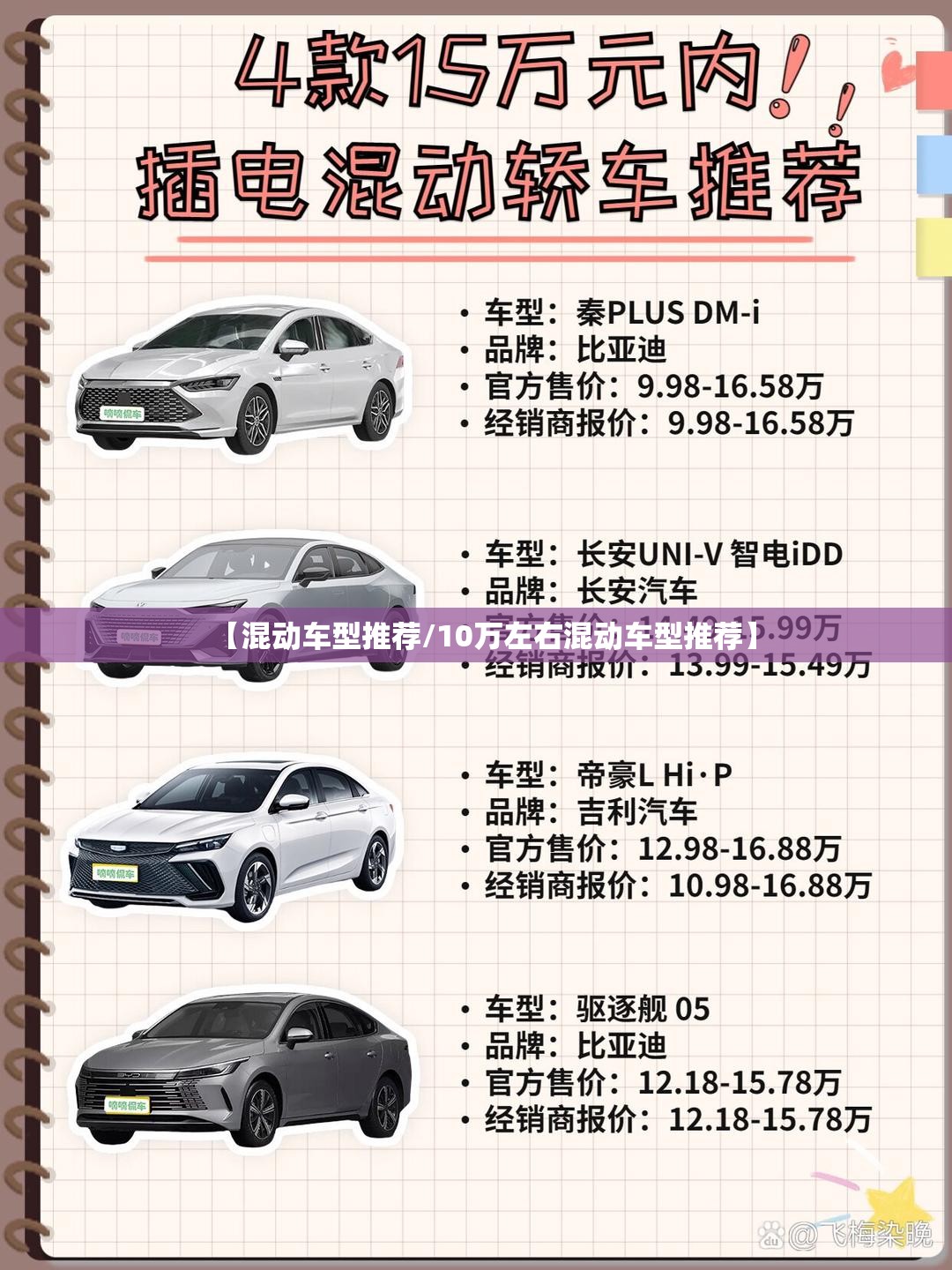 【混动车型推荐/10万左右混动车型推荐】