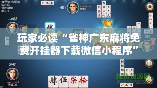 玩家必读“雀神广东麻将免费开挂器下载微信小程序”细辅助教程分享