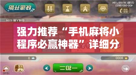 强力推荐“手机麻将小程序必赢神器”详细分享装挂步骤