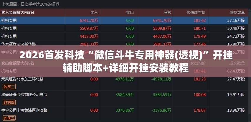 2026首发科技“微信斗牛专用神器(透视)”开挂辅助脚本+详细开挂安装教程