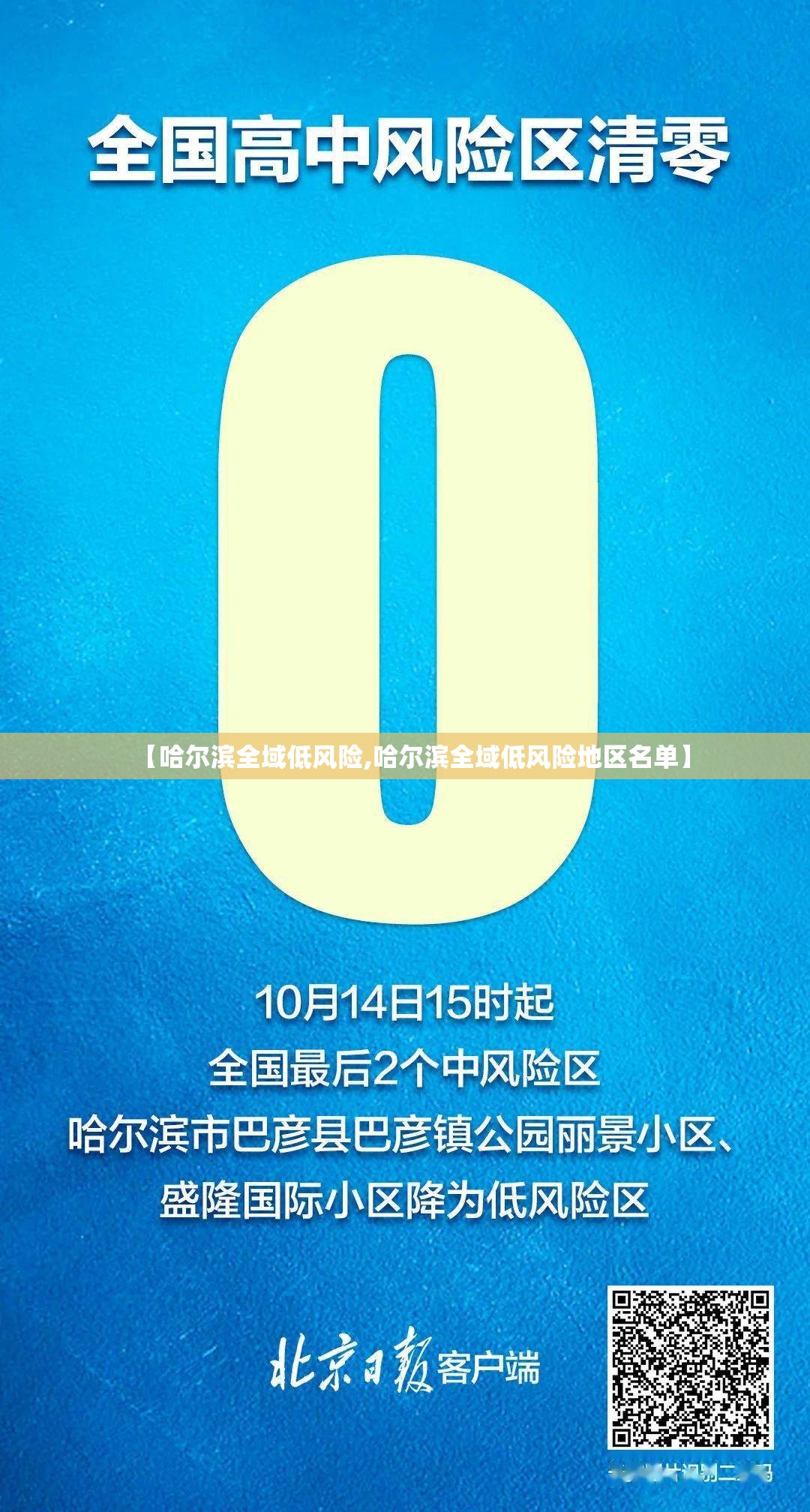 【哈尔滨全域低风险,哈尔滨全域低风险地区名单】