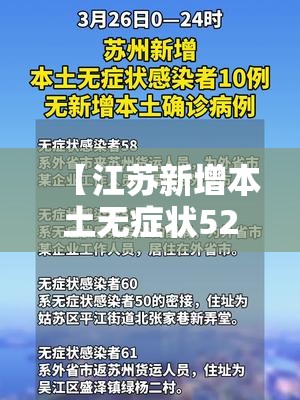 【江苏新增本土无症状52例苏州47例,江苏苏州新增本土确诊】