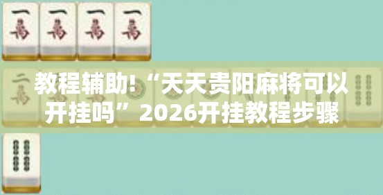 教程辅助!“天天贵阳麻将可以开挂吗”2026开挂教程步骤