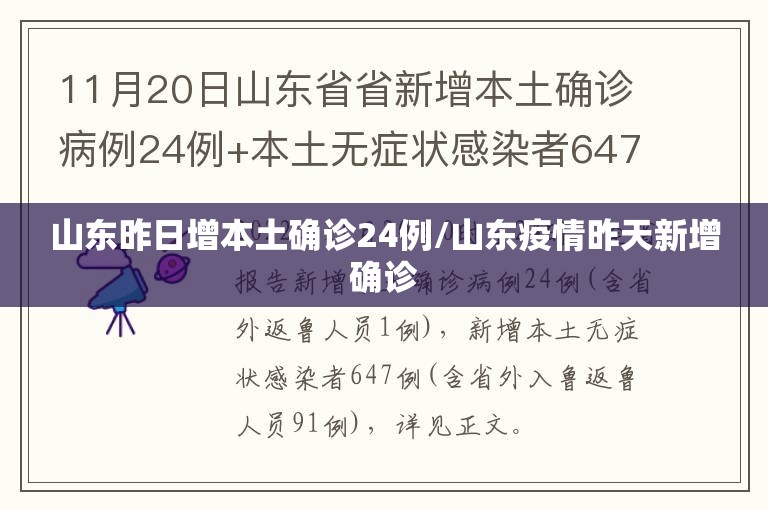 山东昨日增本土确诊24例/山东疫情昨天新增确诊