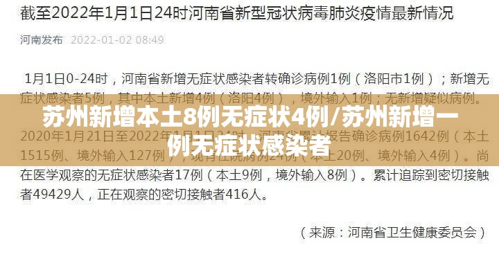 苏州新增本土8例无症状4例/苏州新增一例无症状感染者 苏州新增本土8例无症状4例/苏州新增一例无症状感染者