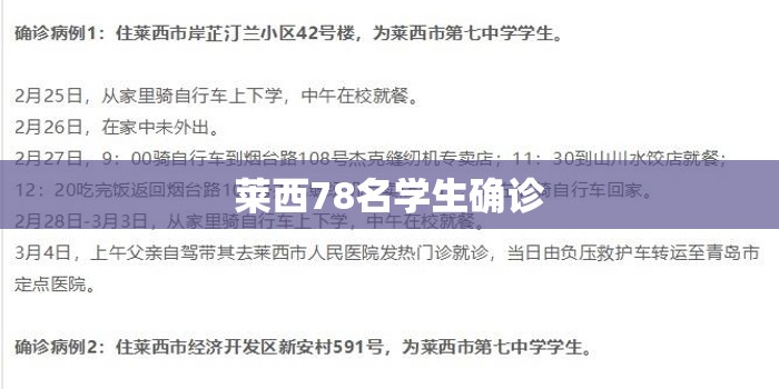 莱西78名学生确诊/莱西市确诊