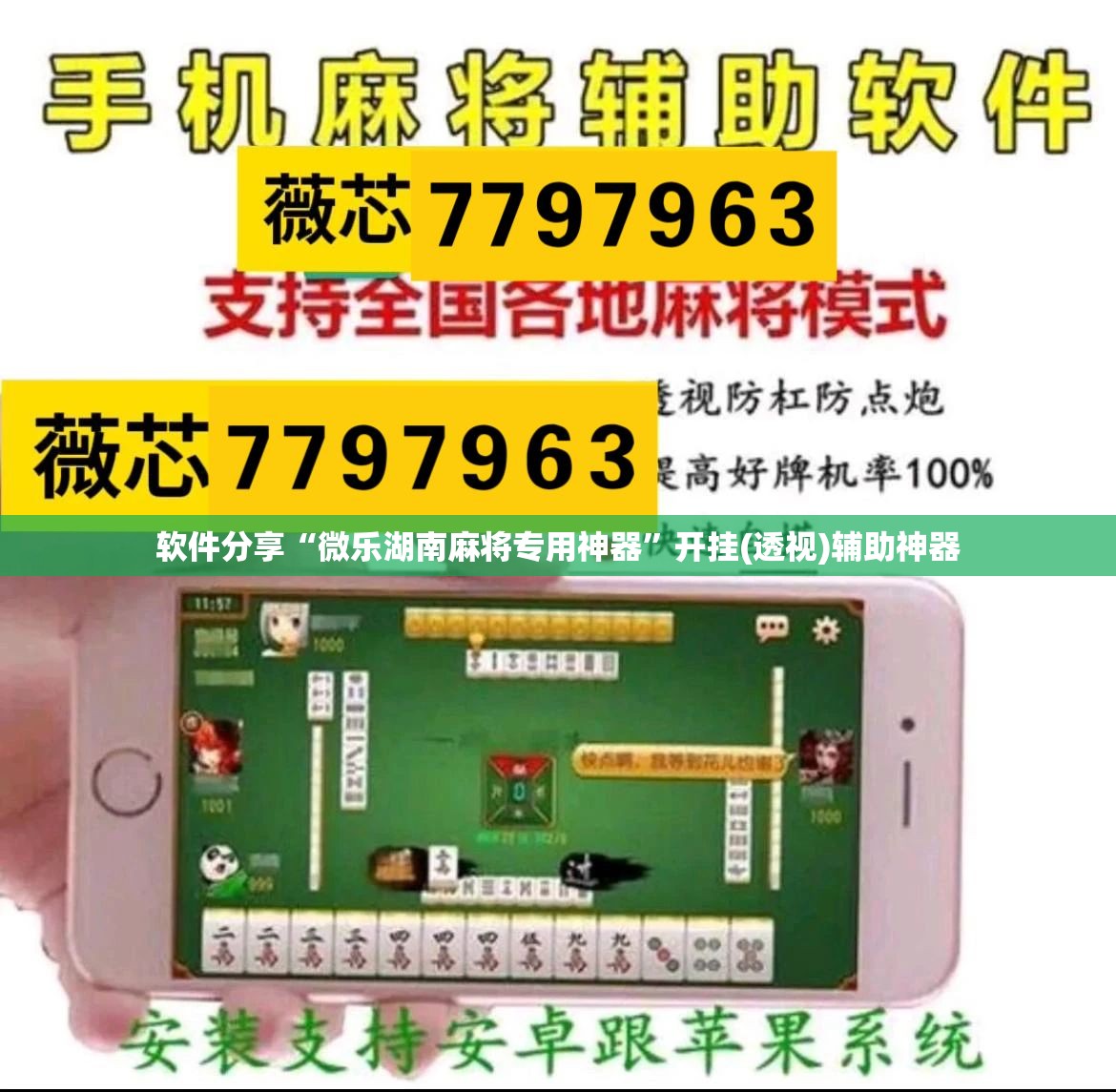 软件分享“微乐湖南麻将专用神器”开挂(透视)辅助神器
