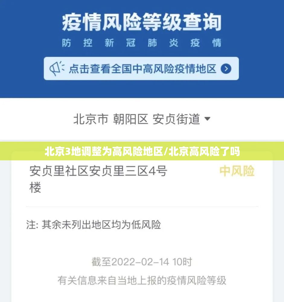 北京3地调整为高风险地区/北京高风险了吗 北京3地调整为高风险地区/北京高风险了吗