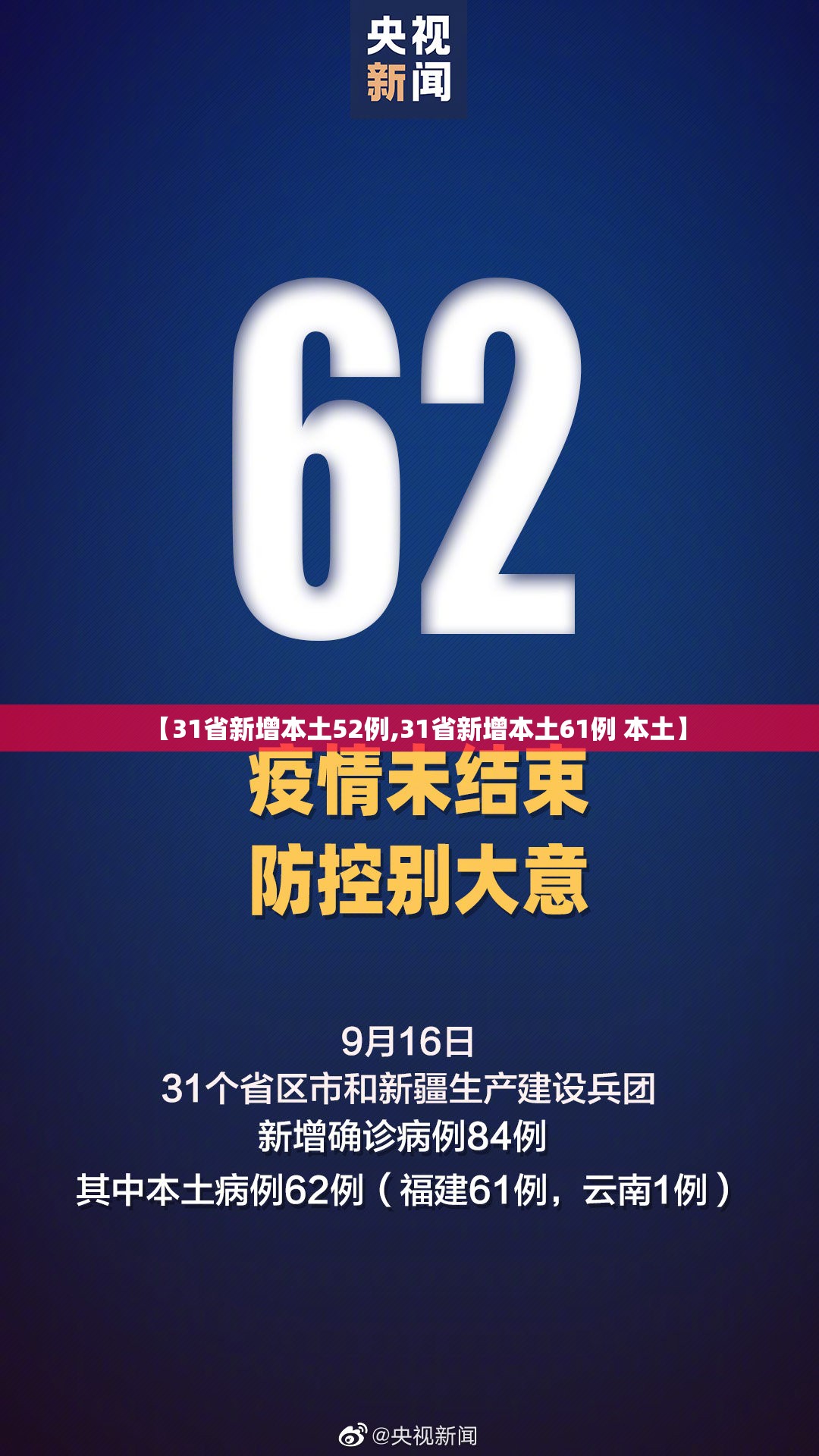 【31省新增本土52例,31省新增本土61例 本土】 【31省新增本土52例,31省新增本土61例 本土】