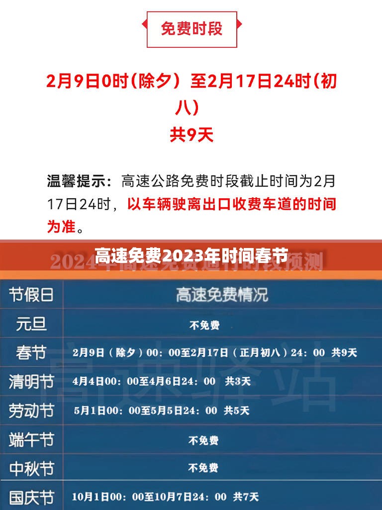 高速免费2023年时间春节(高速公路2021年春节免费) 高速免费2023年时间春节(高速公路2021年春节免费)