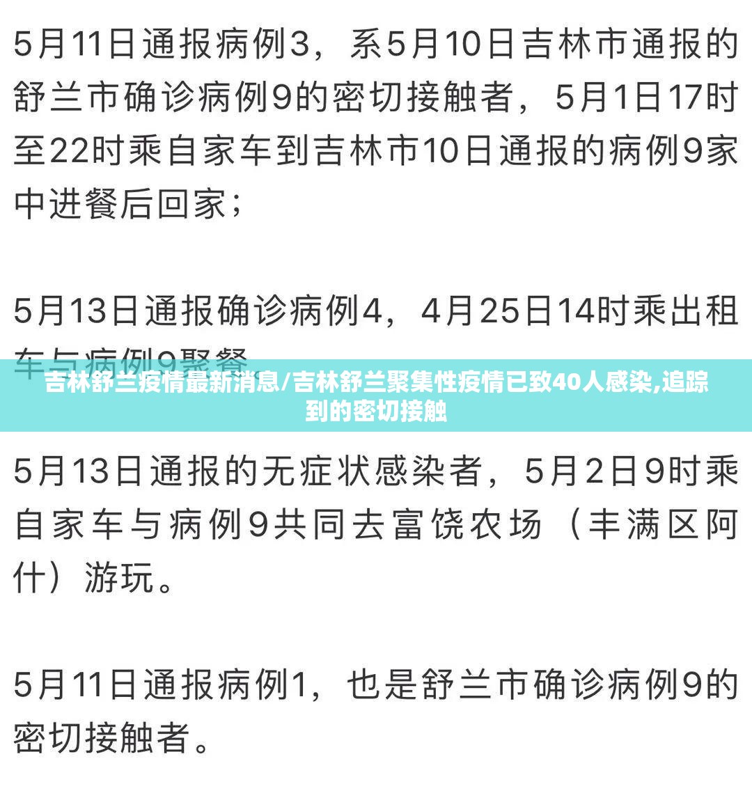 吉林舒兰疫情最新消息/吉林舒兰聚集性疫情已致40人感染,追踪到的密切接触 吉林舒兰疫情最新消息/吉林舒兰聚集性疫情已致40人感染,追踪到的密切接触