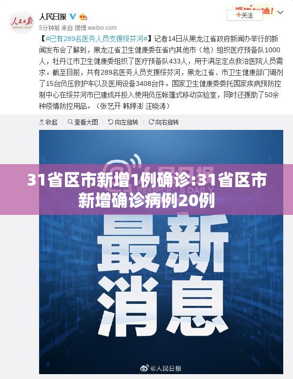 31省区市新增1例确诊:31省区市新增确诊病例20例 31省区市新增1例确诊:31省区市新增确诊病例20例