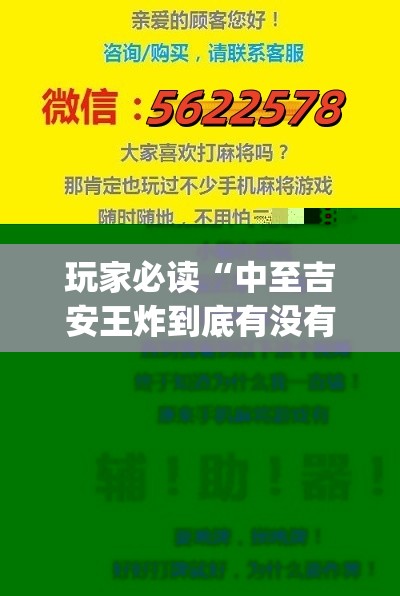 玩家必读“中至吉安王炸到底有没有挂(透视)”开挂辅助脚本+详细开挂安装教程
