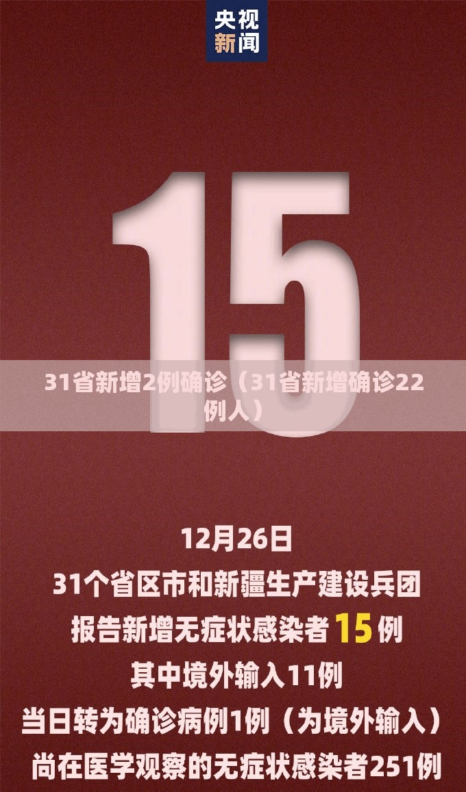 31省新增2例确诊(31省新增确诊22例人) 31省新增2例确诊(31省新增确诊22例人)