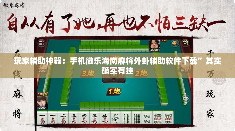 玩家辅助神器：手机微乐海南麻将外卦辅助软件下载”其实确实有挂