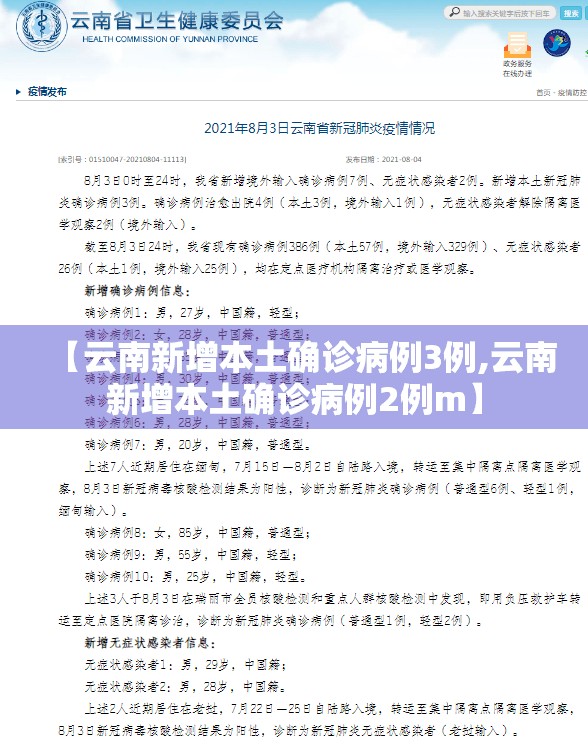 【云南新增本土确诊病例3例,云南新增本土确诊病例2例m】 【云南新增本土确诊病例3例,云南新增本土确诊病例2例m】
