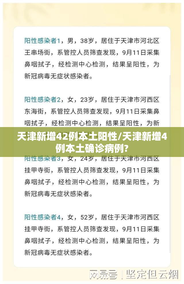天津新增42例本土阳性/天津新增4例本土确诊病例?