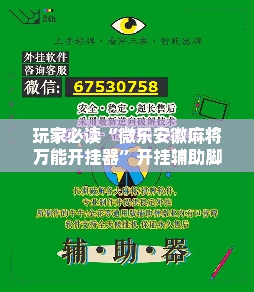 玩家必读“微乐安徽麻将万能开挂器”开挂辅助脚本+详细开挂安装教程