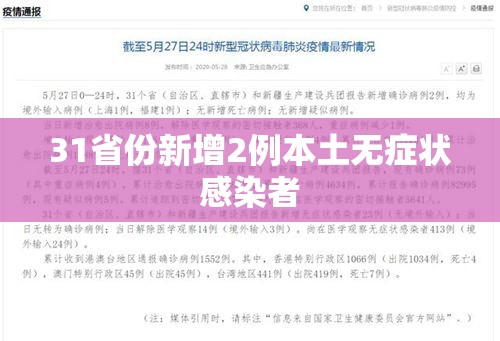 【31省份新增2例本土无症状感染者,31省新增2例无症状患者】