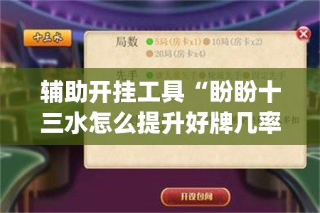 辅助开挂工具“盼盼十三水怎么提升好牌几率”开挂(透视)辅助神器