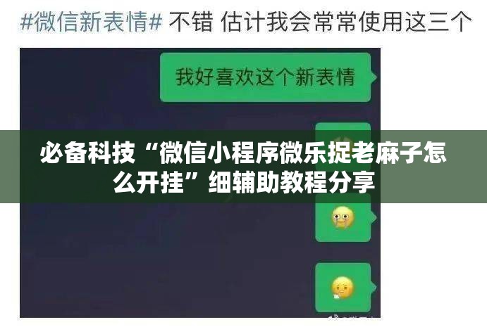 必备科技“微信小程序微乐捉老麻子怎么开挂”细辅助教程分享