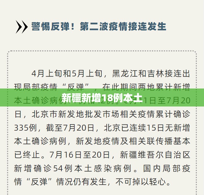 新疆新增18例本土/新疆新增本土病例4例