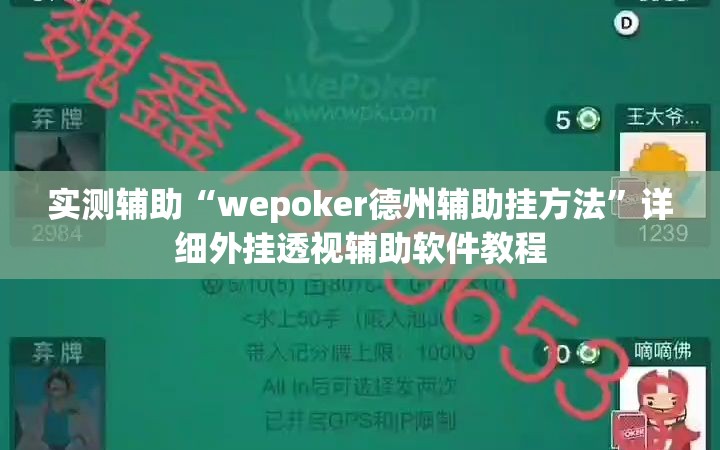 实测辅助“wepoker德州辅助挂方法”详细外挂透视辅助软件教程