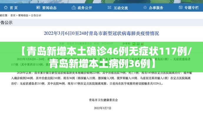 【青岛新增本土确诊46例无症状117例/青岛新增本土病例36例】