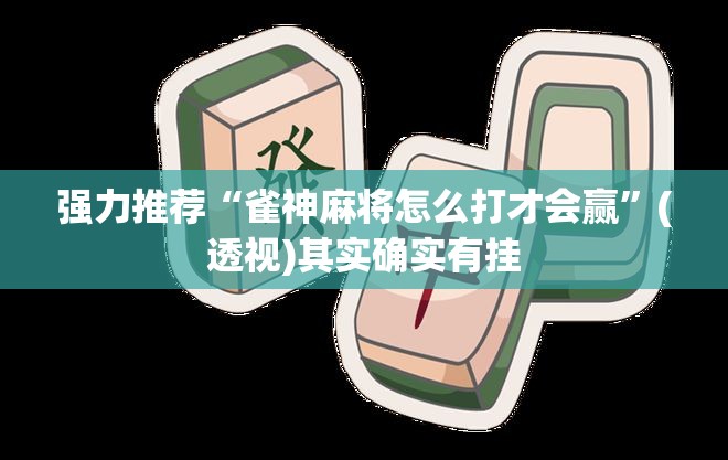 强力推荐“雀神麻将怎么打才会赢”(透视)其实确实有挂