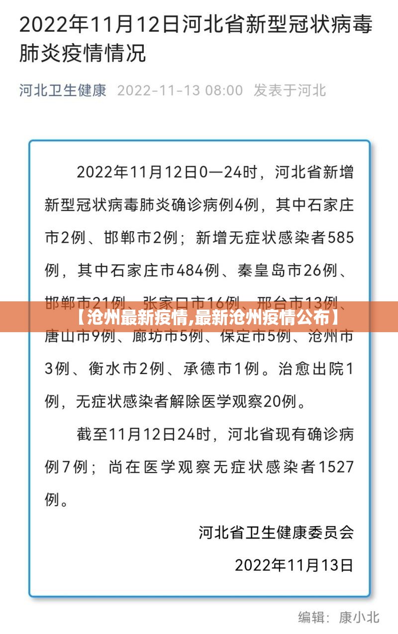 【沧州最新疫情,最新沧州疫情公布】